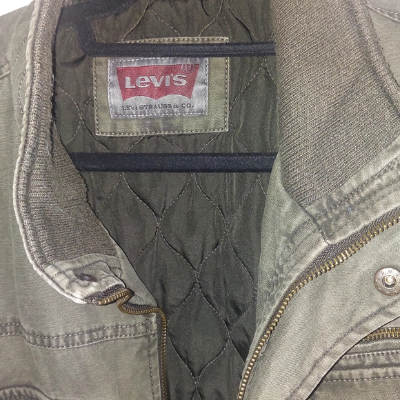 Levi's Military Style Olive Jacket Chesy24 Length 28 - Picture 4 of 10